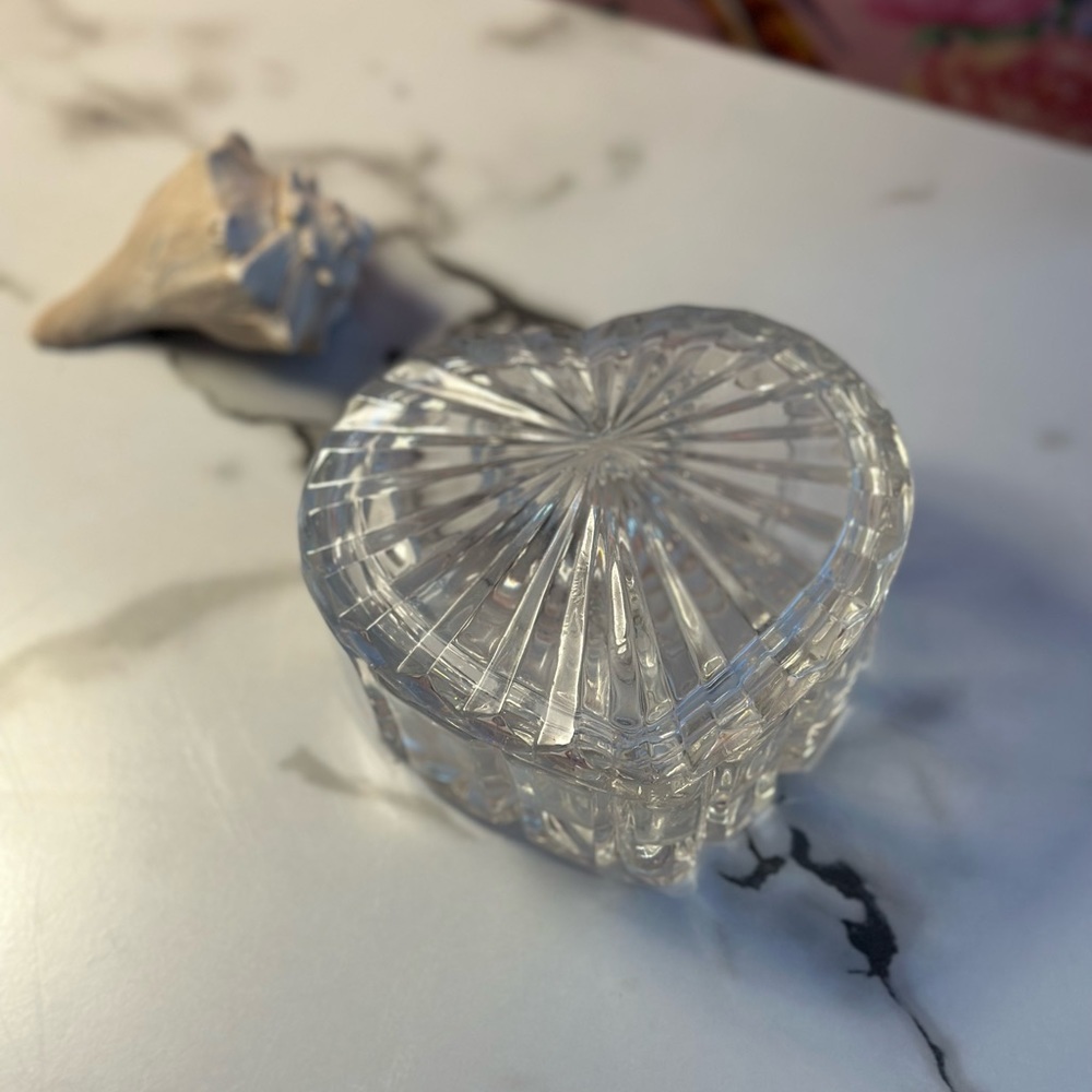 Zajecar Vintage Handcut Leaded Crystal Trinket Dish Box With Lid